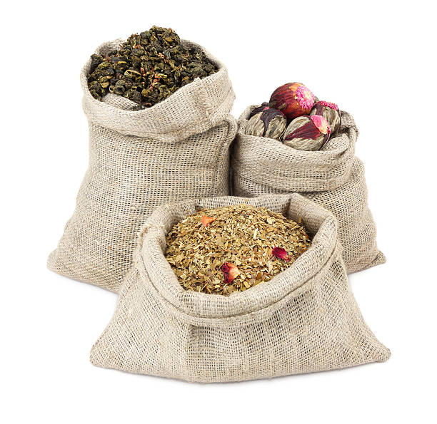 istock Tea in fabric bags 470035630
