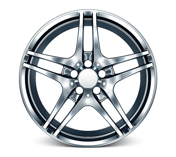 istock Isolated chromed rim on white background 470036750