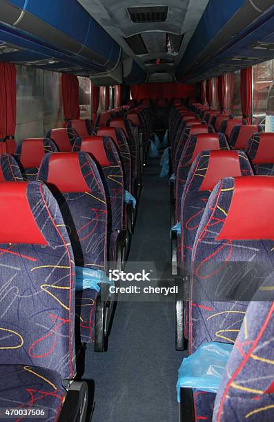 Inside A Bus Stock Photo - Download Image Now - 2015, Blue, Bus