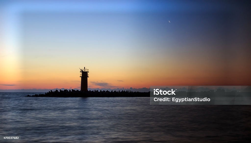 lighthouse at Morning with dark frame a lighthouse Morning with dark frame. 2015 Stock Photo