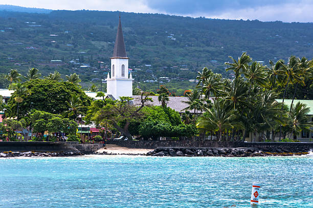 View of Kona from the beach, Hawaii