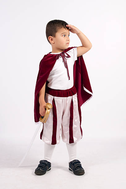 The Little Prince in costume with sword stock photo