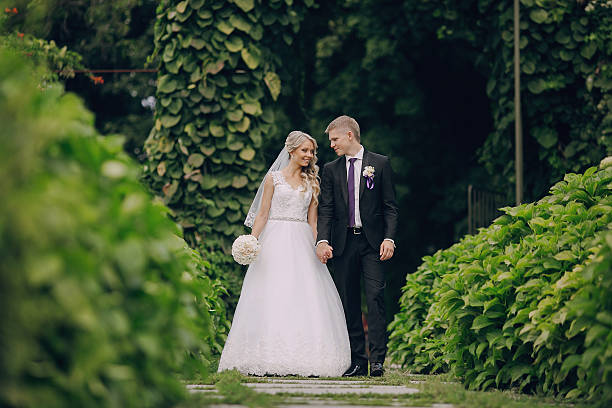 istock beautiful blond wedding couple 470047328