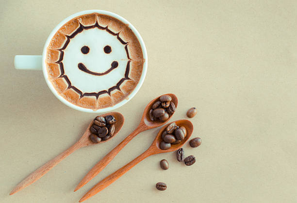 istock latte art on brown paper background 470047398