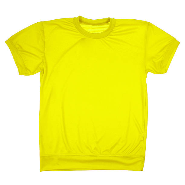 istock Yellow blank t-shirt (Clipping path) 470048417