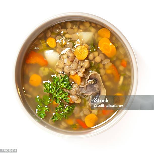Lentil Soup Stock Photo - Download Image Now - 2015, Bean, Bread