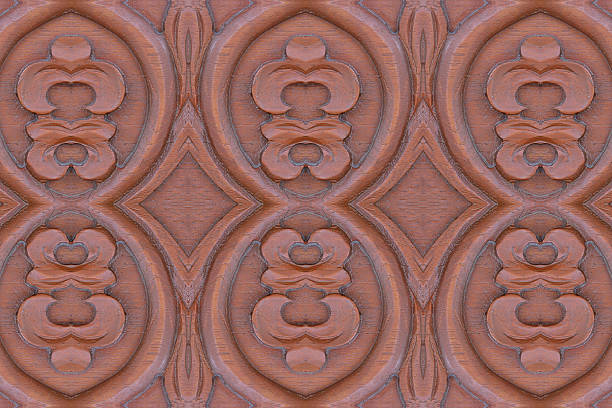 istock Carved wood wall close 470051150