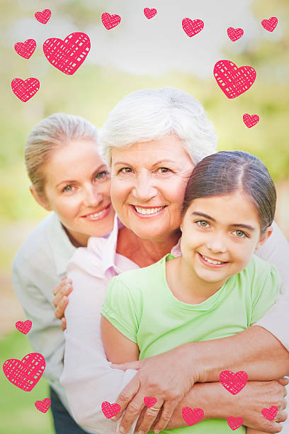 istock Composite image of adorable family in the park 470051282