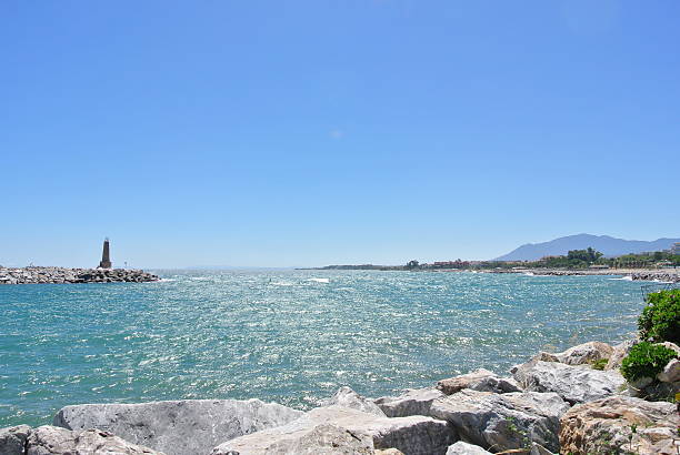 Exclusive seaside resort Puerto Banus, close to Marbella, on the Andalusian coast, on a sunny summer day.