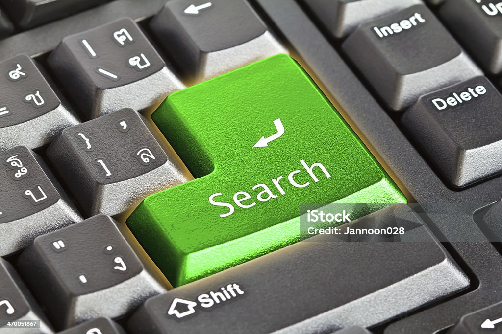 Computer Keyboard Green Key Stock Photo - Download Image Now - Business ...