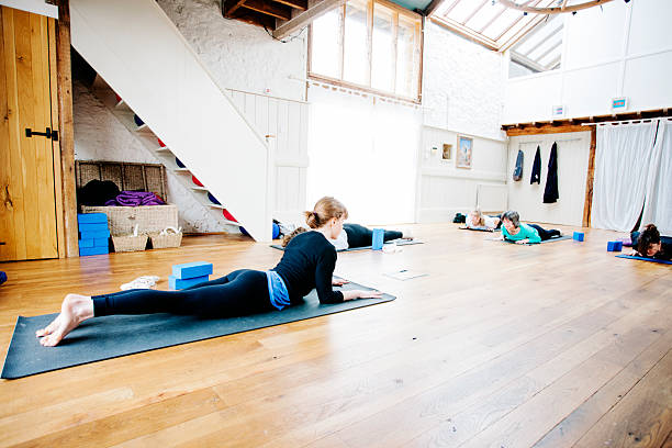 istock The Sphinx, Salamba Bhujangasana, Yoga class, exercise studio 470055582