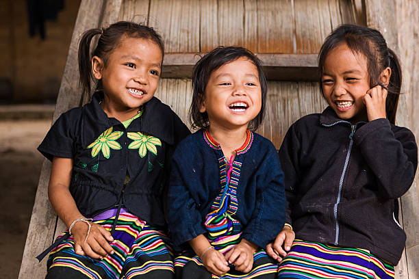 istock Three little girls in Northern Laos 470055614
