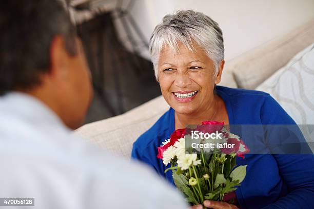 Flowers For My Special Lady Stock Photo - Download Image Now - Bouquet, Flower, People