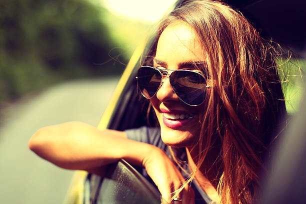 istock Pretty woman in the car 470059041