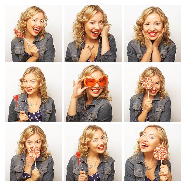 istock Collage of the same woman making diferent expressions. 470059814