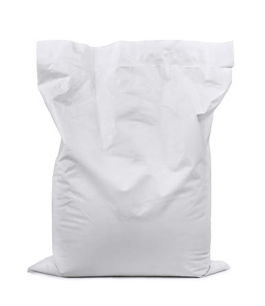White plastic sack isolated on white