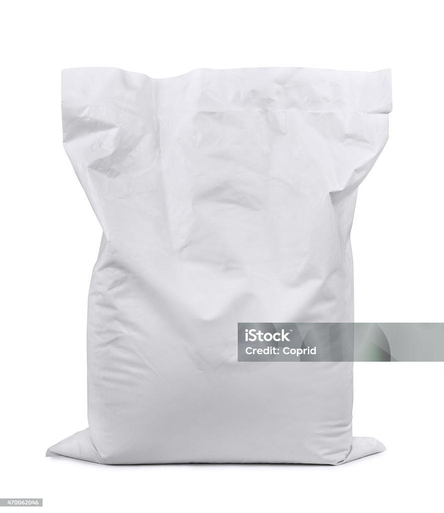 Plastic sack White plastic sack isolated on white Sack Stock Photo