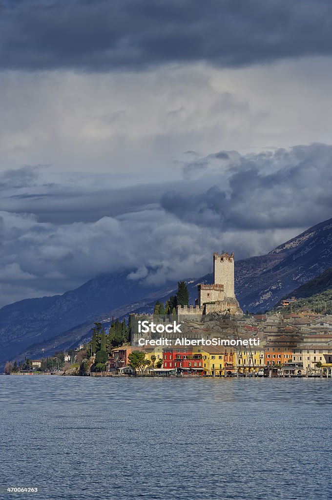 Malcesine View of the enchanting village of Malcesine on the shores of the Garda Lake (Italy) Lake Garda Stock Photo