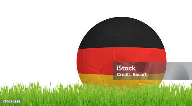 Foto de Bola De Futebol Em Gramado Com Cores De Bandeira Alemã e mais fotos de stock de Alemanha