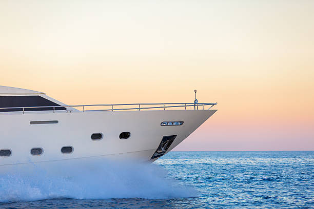 istock Luxury yacht sailing on the sea sunset 470065732