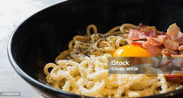 Cabonara Ramen Stock Photo - Download Image Now - Pasta, Ramen Noodles, 2015