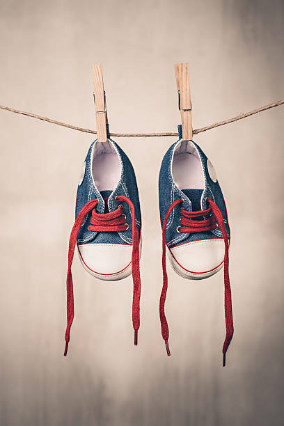 istock Blue baby shoe 470069212