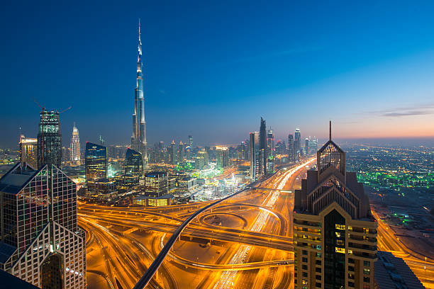 istock Downtown Dubai cityscape skyline at twilight 470070464