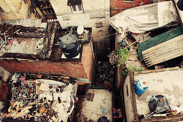 New Delhi, India - April 4, 2015: New Delhi slums. 50% of the population of New Delhi is thought to live in slums