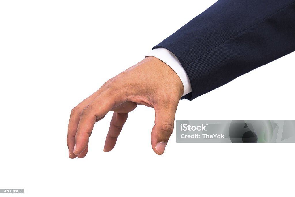 business man hand sign in suit isolated Adult Stock Photo