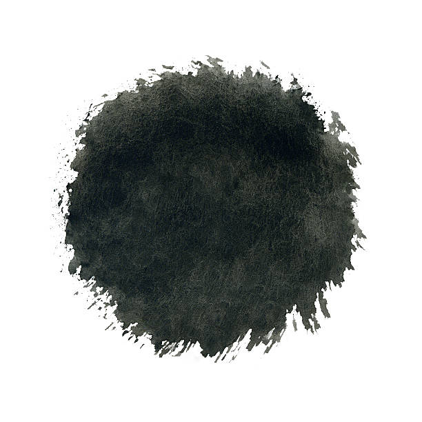 istock Black watercolor circle splash on white background. 470078638
