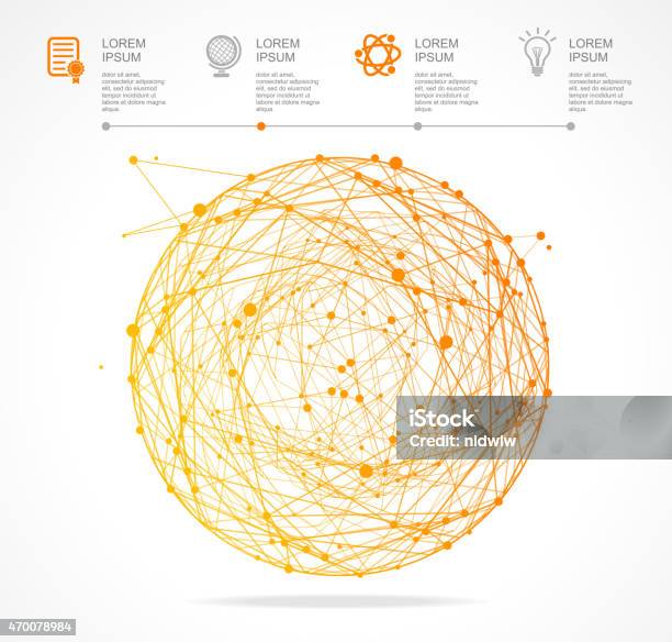 Sphere Infographics Vector Abstract Orange Sphere Infographics Flat Design Stock ...