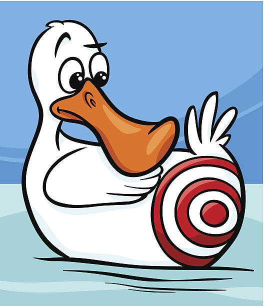 заседание duck говорящая мультяшный иллюстрация - crosshair humor animal target stock illustrations