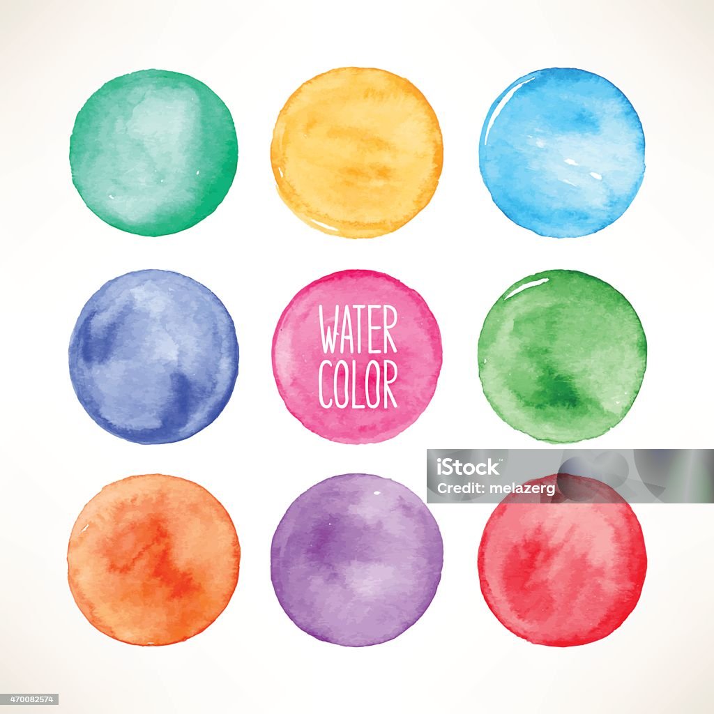 colorful watercolor round spots set of nine colorful watercolor round spots Watercolor Paints stock vector