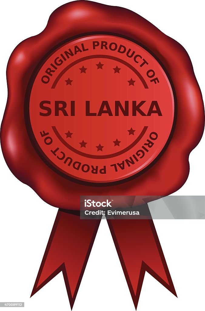 Product Of Sri Lanka Original product of Sri Lanka wax seal 2015 stock vector