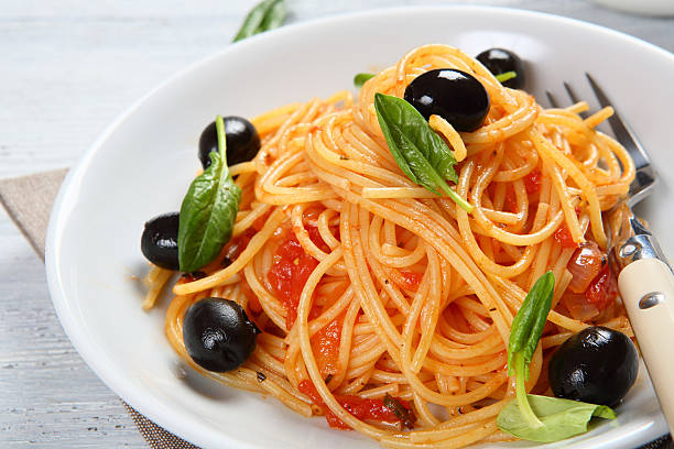istock Pasta with tomato sauce on the plate 470090676