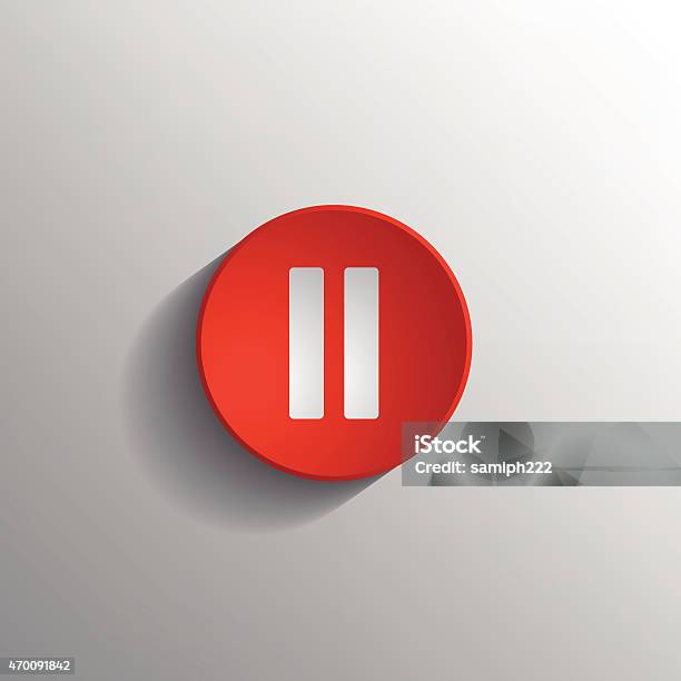 Red Pause Icon Stock Illustration - Download Image Now - Resting, Keypad, Icon Symbol