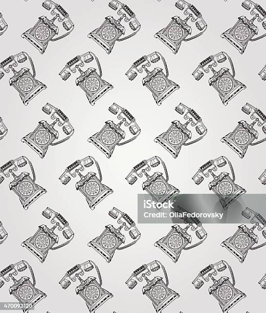 Vintage Hand Drawn Seamless Pattern Stock Illustration - Download Image Now - 2015, Backgrounds, Black Color