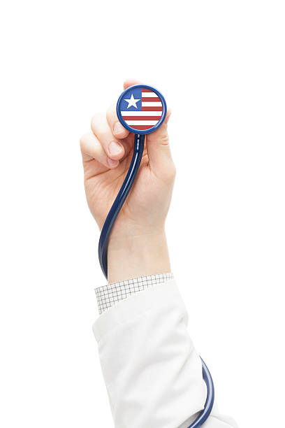 istock Stethoscope with national flag series - Liberia 470092790