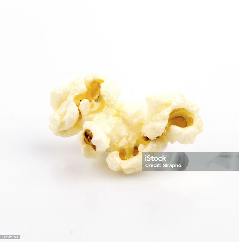 Popcorn Popcorn on white background Brown Stock Photo