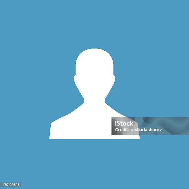 Male Profile Icon White On The Blue Background Stock Illustration - Download Image Now - Profile View, Painting - Art Product, Icon Symbol