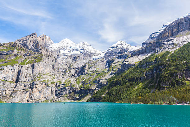 istock Stunning view of Oeschinensee (Oeschinen lake) with Bluemlisalp 470100850