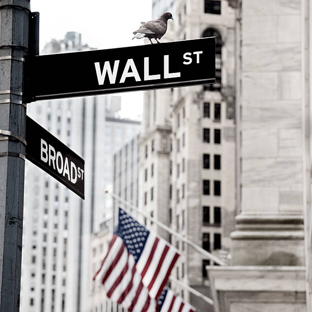 istock Wall Street Sign With Pigeon 470111662