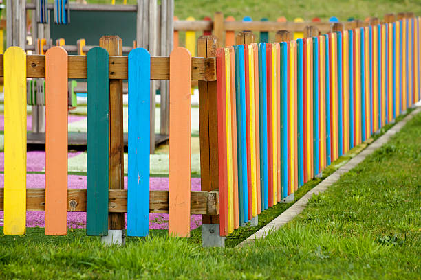 istock Multicolored Wooden Fence 470115115