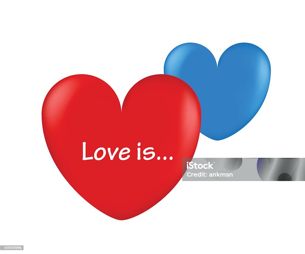 ballon hearts red and blue love is ballon hearts red and blue love is, vector illustration 2015 stock vector