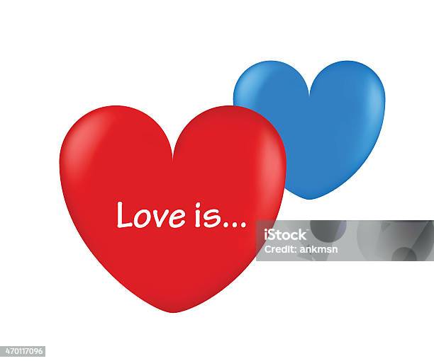 Ballon Hearts Red And Blue Love Is Stock Illustration - Download Image Now - 2015, Abstract, Backgrounds