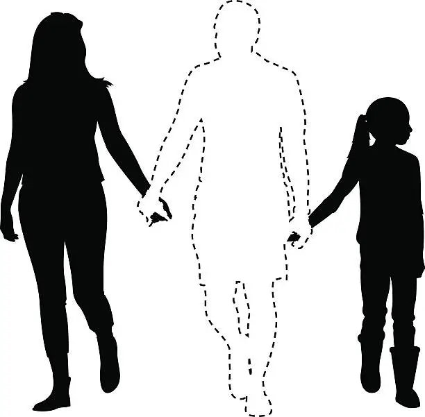 Vector illustration of Missing Father Silhouette