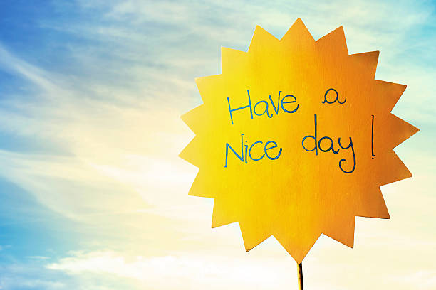 greeting for a nice sunny day stock photo
