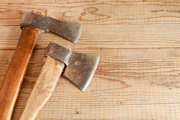 istock Two dated and used cleavers on wooden background 470121134