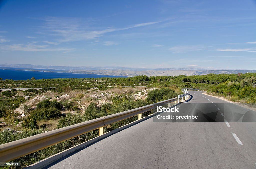 Island Hvar Road on Island Hvar, Croatia 2015 Stock Photo