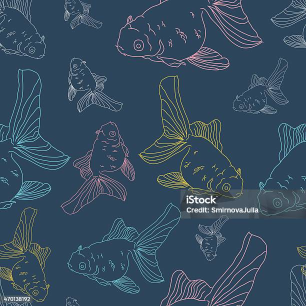 Goldfish Patterns Goldfish Seamless Vector Pattern In Vivid Colours Stock Illustration ...